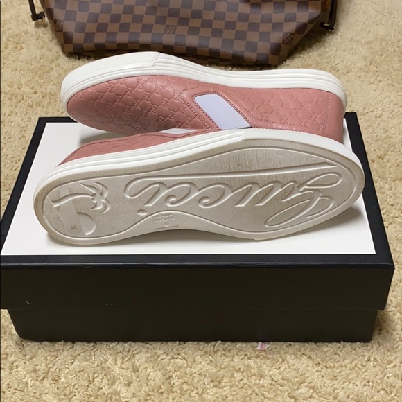 Gucci Micro’Soft Pink Guccissima Slip-On Sneakers - Picture 3 of 6